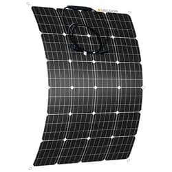 AUECOOR 120W 120 Watt Semi-Flex Solar Panel 12 Volt Flexible Extremely Monocrystalline Ultra Lightweight Module RV Marine Curvy surface