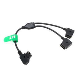 HangTon P-tap D-tap Male to 2 x Female Power Split Y Cable for V-Mount Gold Mount Battery Anton-Bauer IDX 30cm