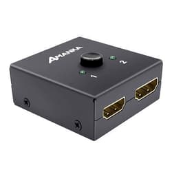 AMANKA HDMI Switcher, AMANKA 4K HDMI Splitter 2 Ports Bi-Direction Manual Switch 2 x 1/1 x 2 HDMI Passthrough,No External Power Required-Supports HD 4K x 2K 1080P