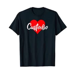 Cool Nombre Personalizado Amor Corazón Tees Amo a Custodio Primer Nombre Yo Corazón T-Shirt