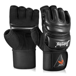 Xinluying MMA Gloves Punch Bag Training Martial Arts Sparring Grappling kickboxing Muay Thai Boxing Gloves, Thickened Knuckle Pads，Widen The Wristband，Fingerless Rub Resistance Mitts for Men Women