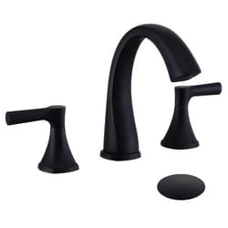 VAPSINT 3 Hole Widespread Bathroom Faucet Black,2 Handle Matte Black Bathroom Sink Faucet,Lavatory Vanity Faucet for Bathroom Sink with Pop Up Drain Supply Hoses