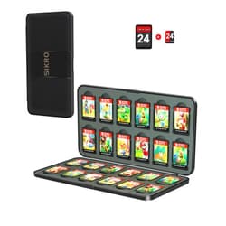 SIKROFEGEN Switch Game Holder With 24 Slots For Game Card And Micro Sd Card ,Game Card Case For Nintendo Switch/ Oled 2021/Switch Lite ,Portable Switch Cartridge Case