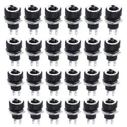 Antrader 24pcs 5.5mm x 2.1mm 2 Pin DC Power Female Panel Mount Jack Socket Connector