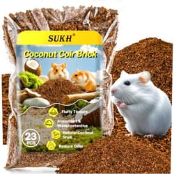 Sukh Coconut Coir Brick - 20 Pcs Hamster Bedding Cozy Pet Natural Coco/Cork Animal Litter Odor and Waste Absorbent for Syrian Hamster,Guinea Pig,Degus,Reptile Other Small Animals
