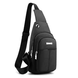 Seoky Rop Sling Bag for Men Women Crossbody Waterproof Travel Chest Bags Sling Backpack for Walking Hiking Black