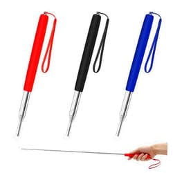 Alcoon 3 Pack Telescopic Teachers Pointer Retractable Handheld Presenter Extendable Classroom Whiteboard Pointer with Lanyard for Teachers, Coach, Presenter, Extends to 39 Inch (Black, Red, Blue)