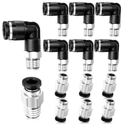 Yaocom 12 Pcs Elbow Straight Combination 1/4 Push to Connect Fittings 1/4 Inch Tube OD x 1/8 NPT Air Line Pneumatic Fittings Thread Air Connector Quick Release Kit, 6 Elbow 6 Straight(1/4-1/8)