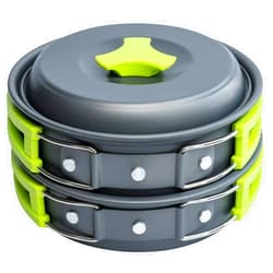 MalloMe Camping Cookware Mess Kit for Backpacking Gear – Camping Cooking Set - Camping Pots and Pans Set - Backpacking Stove/Portable Stove Compatible - Camp Kitchen Equipment Accessories Pot