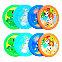 SUHEEUS 8 Pack Beach Flying disc for Kids Soft 8 inches Small Bulk Safe for School Kindergarten Multicolored Blue Green Orange