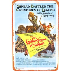 Muecddoa Movie Poster Classic Metal Sign The Golden Voyage of Sinbad (1973) Wall Art Decor Tin Sign-8x12inch