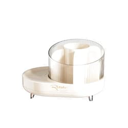 Fsawdnn 360°Makeup Brush Holder Organizer Large Capacity Fits All Brush Sizes 7 Slot Clear Spinning Make up Brushes Storage Jewelry Storage Dust and Moisture Prevention
