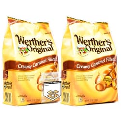 Ballard Products Werther's Original Creamy Caramel Filled Pack of 2 - Bulk Bags of Hard Candy Individually Wrapped (27 oz) Each - Werthers Caramel Filled Candy - Bundle with Ballard Products Pocket Bag