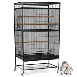 ASOCEA Large Bird Cage Seed Cather,Bird Cage Cover Adjustable Soft Airy Skirt Guard Birdcage Nylon Mesh Net for Parrot Parakeet Macaw African Round Square Cages Cover (118 * 31.5in/300 * 80cm) (Black)