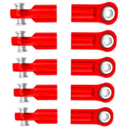 Share Goo 10Pcs ShareGoo M4 Ball Joint,M4 Tie Rod End 4mm Thread 4.0xL22mm Ball Head Holder Link Compatible with Arrma kraton Senton Axial SCX10 Traxxas TRX-4 1/10 RC Car (Red)