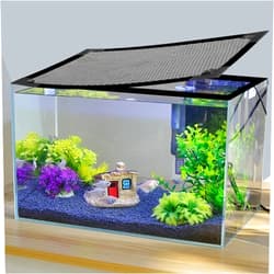 Jaxbo Magnetic Aquarium Cover Lid, DIY Fish Tank lid Anti-Jumping net Cover mesh Terrarium lid Aquarium Hood，Adjustable Size Fit Tank Size Max 35''X19''