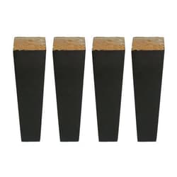 Vvlo 6x20x3.8CM Furniture Leg Wooden Furniture Feet Cabinet Table Feet with Iron Pad Gasket Screws