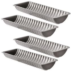 Peohud 4 Pack Almond Cake Pans, Non-Stick Bread Loaf Pan, Carbon Steel Scandinavian Swedish Norwegian Almond Cake Baking Pan, 12.3 x 4.8 x 1.8 Inches