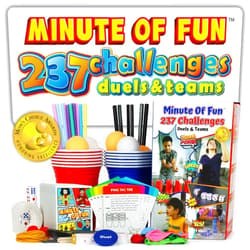 Funwares Minute of Fun Party Game - Amazing, 237 Minute to Win It Games, Fun Games for Family Game Night, Activities for Teens, for Gifts, Home, School Events, Travel, 2-12 Players, Easy Set Up!