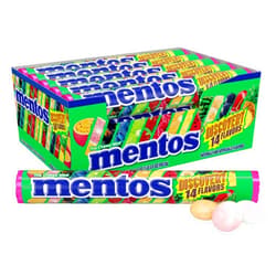 Mentos Chewy Mint Candy Roll, Discovery 14 Assorted Fruit Flavors, 14 Pieces Per Roll, 15 Count Showbox