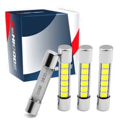 VEHICODE 28mm 29mm LED Bulbs 6614F 6612F 6615F TS-14V1CP Festoon 12V 6000K White Car Interior Sun Visor Vanity Mirror Dome Light Lamp Replacement (4 Pack)