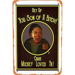 OPICA Metal Tin Sign Mickey Goldmill Rocky Balboa Motivation Poster Wall Decor Fun for Home Kitchen Bar Room Garage Vintage Retro Plaque 12x8 Inch