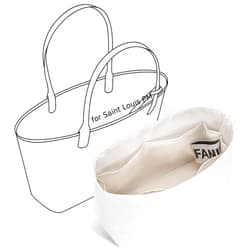 FANJI Project Tote Bag Organizer Insert for Saint Louis PM Bag,Custom Fit Inside Premium Craie Lightweight WaterResistant Purse Insert with Cup Holder Accessories
