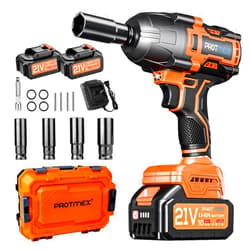 Protmex 1200N.m Cordless Impact Wrench, 1/2