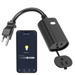Eva's Light Smart Dimmer Plug, WiFi Outdoor Smart Plug, IP65 Waterproof, 1%-100% Dimmable, 2.4Ghz Wi-Fi, Compatible with Alexa & Google Assistant, No Hub Required, Max 400W, Black