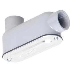 Hubbell TayMac RLB050 Threaded LB Conduit Body, Die Cast Aluminum, Stamped Steel Cover, 1/2-Inch, Gray