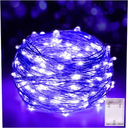 Smacen Led Fairy Lights Battery Operated, 16.4FT LED UV Black Lights, Flexible Blacklight Fixtures,Battery Powered Copper Wire Starry String Lights for Glow Party, Body Paint, Halloween Décor