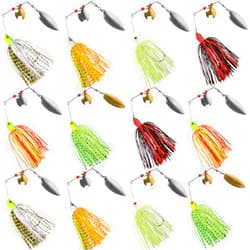 JSHANMEI Fishing Lures Spinnerbait, Bass Fishing Lure Spinner Baits Kit Hard Metal Multicolor Buzzbait Spinnerbait Jigs for Bass Pike Trout Salmon