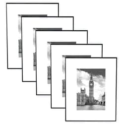 GOmaize Front Loading Black Picture Frame Set of 5,Display pictures 5x7 with mat or 8x10 without mat,Wall and Table Mounting