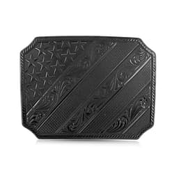 Montana Silversmiths Unisex Dawn's Early Light Star And Stripes Belt Buckle Black One Size