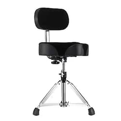 Starfavor Drum Throne with Backrest, Rotatable Heavy Duty Motorcycle Style Saddle Swivel Adjustable Height Drummer Seat Stool