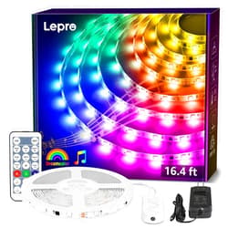 Lepro LED Strip Lights, 16.4ft Music Sync MagicColor Light Strip with Remote, Dreamcolor Christmas Color Changing Lights, 5050 RGB Lights for Bedroom, Home, Gaming Room, Party, TV, Wall Decor