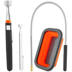 LOZAGU 4 Pack Telescoping Magnet Pick-up Tool Set with Magnetic Parts Tray, Extendable Magnetic Pick Up Tools & Flexible Magnet Pickup Tool