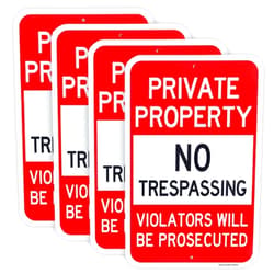 Enjoyist 4 Pack Large Private Property No Trespassing Sign, Violators Will Be Prosecuted, 18