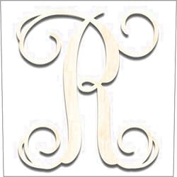 Back40Life - Precision Cut Vine Wood Monogram Letter - 13-inch Unfinished R