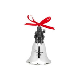 Wallace 2017 Nickel Plated Santa Bell Ornament, 26th Edition