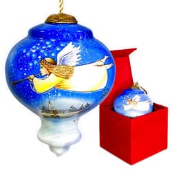 Inner Beauty 1610020 Hand Painted Blown Glass Ornament Musical Fairy