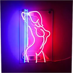 Gebaozhen Dancer Neon Sign Glass Tube Neon Light Sign Acrylic Panel Led Lights Neon Sign for Wall Decor Bedroom Bar Game Room Living Room Party Art Birthday Gift 13 x 8in