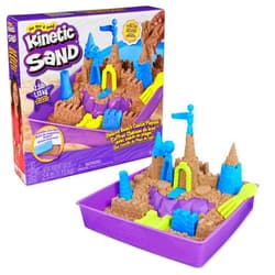 Kinetic Sand, Deluxe Beach Castle Playset with 2.5lbs of Beach Sand, includes Molds and Tools, Sensory Toys for Kids Ages 5+