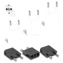 Vethwal 6 Pack US to Europe Plug Adapter,Multicolor European Travel Plug Adapter,Travel Adapter,Type C Plug Adapter for Traveling, Business Trips (White Black)