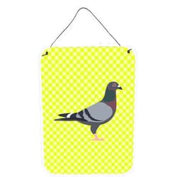 Caroline's Treasures BB7777DS1216 Racing Pigeon Green Wall or Door Hanging Prints Aluminum Metal Sign Kitchen Wall Bar Bathroom Plaque Home Decor Front Door Plaque, 12x16, Multicolor