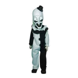 Mezco Terrifier - Living Dead Doll 10.5-Inch Art The Clown Doll with New Head Sculpt, Pom-Pom and Ruffle Detailing Black-and-White Costume, and 5-Point Articulation