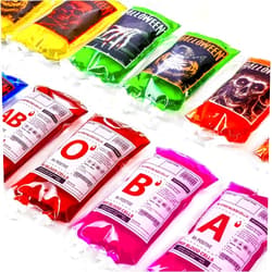 MGparty 48 Packs Halloween Blood Bags for Drink Halloween Party Decoration Drink Pouches Juice Containers for Zombie Vampire Theme Party Props (48pcs Bags, 48 Clips, 3 Syringes)