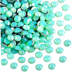Beadsland 1440pcs Flat Back Crystal Rhinestones Round Gems for Nail Art and Craft Glue Fix, Pacific Opal, SS10, 2.7-2.9mm