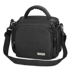 CADeN Compact Camera Shoulder Crossbody Bag Case Compatible for Nikon, Canon, Sony SLR/DSLR Mirrorless Cameras and Lenses Waterproof(1.0 S, Black)