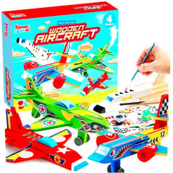 Klever Kits 4 DIY Wooden Aircrafts-Build & Paint Your Own Wooden Airplane Craft Kit, Art & Craft Kit DIY Projects, Easy to Assemble Birthday Gifts for Boys 6-12 Year Old